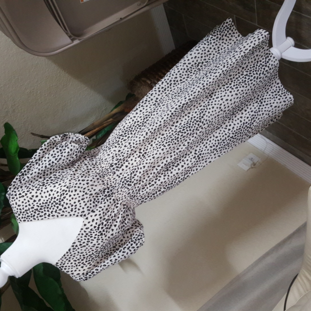 Black and white cheetah print dress